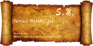 Sprei Mihály névjegykártya